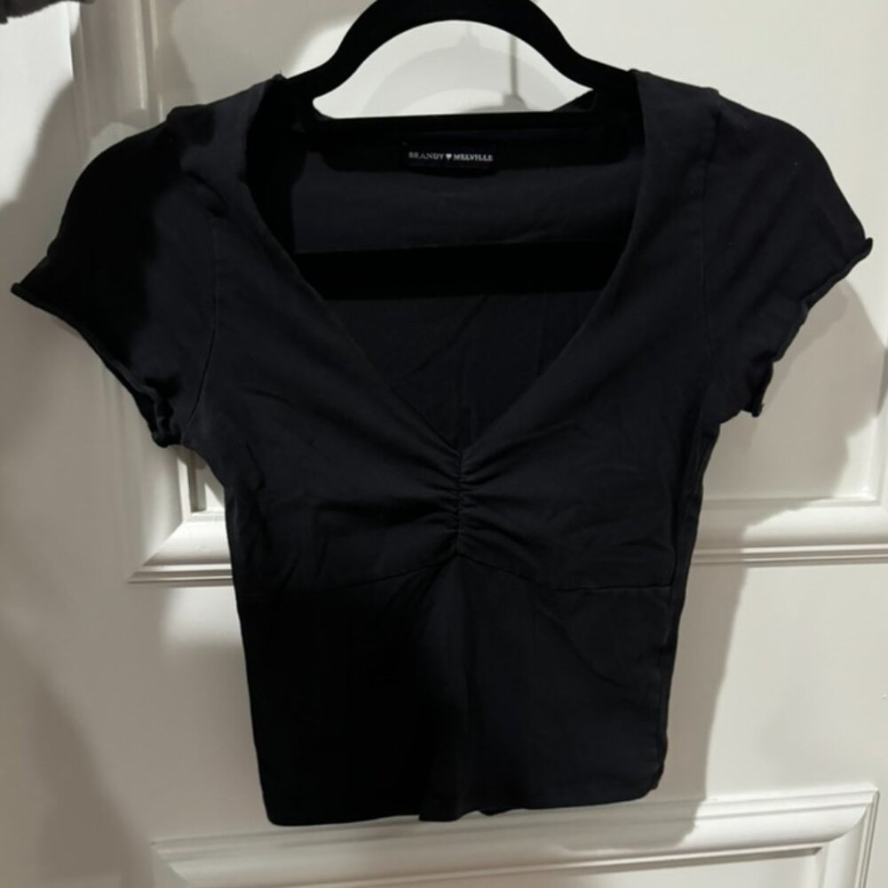 Brandy Melville Black Low Cut Top